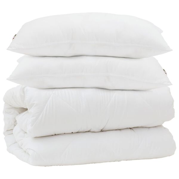 vidaXL Ensemble de Duvet 3 pcs Blanc Microfibre et Plumes D'oie