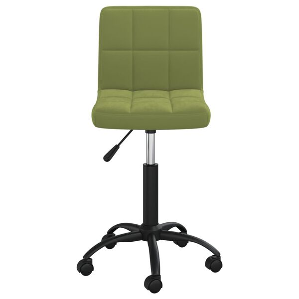 vidaXL Chaise pivotante de salle &agrave; manger Vert clair Velours