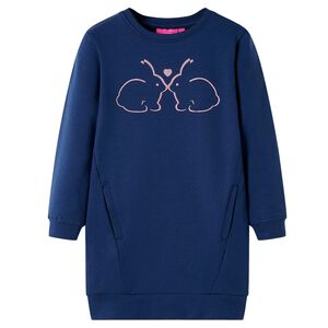 Robe sweatshirt pour enfants bleu marine 104