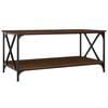 vidaXL Table basse Ch&ecirc;ne marron 100x50x45 cm Bois d'ing&eacute;nierie et fer