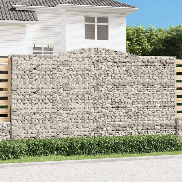 vidaXL Paniers &agrave; gabions arqu&eacute;s 9 pcs 400x50x220/240 cm Fer galvanis&eacute;
