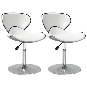 vidaXL Chaises &agrave; manger lot de 2 blanc similicuir