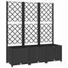 vidaXL Jardini&egrave;re de jardin avec treillis Noir 120 x 40 x 136 cm PP