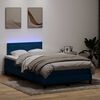 vidaXL Sommier &agrave; lattes de lit et matelas et LED bleu fonc&eacute; 120x210cm velours