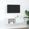 vidaXL Meuble TV blanc 80x31x25,5 cm bois d'ing&eacute;nierie
