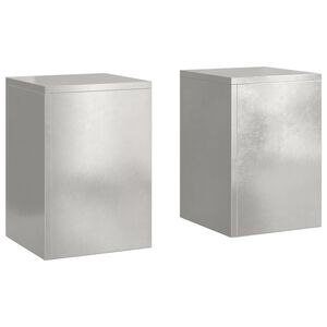vidaXL Support de Plante 2 pcs Argent 24 x 24 x 35 cm Acier inoxydable