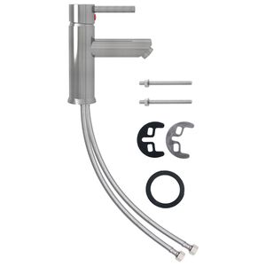 vidaXL Robinet de lavabo de salle de bain Argent&eacute; 130x176 mm