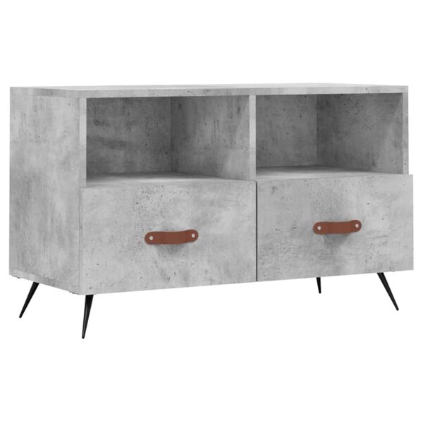vidaXL Meuble TV Gris b&eacute;ton 80x36x50 cm Bois d'ing&eacute;nierie