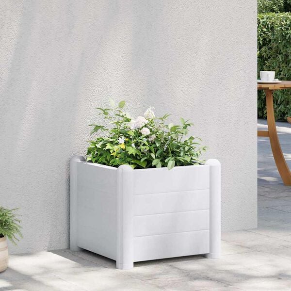 vidaXL Lit sur&eacute;lev&eacute; de jardin PP Blanc 43x43x35 cm