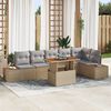 vidaXL Ensemble de salle &agrave; manger pour jardin 7 pcs Beige et gris