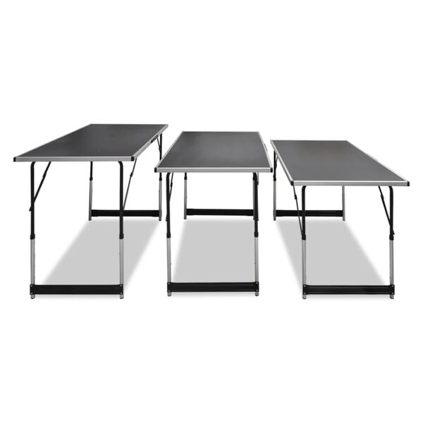 vidaXL Table &agrave; coller 3 pcs pliable Hauteur r&eacute;glable