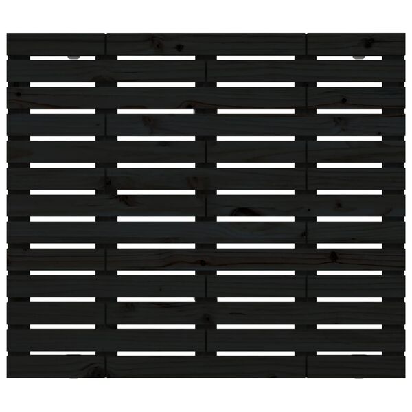 vidaXL T&ecirc;te de lit murale Noir 146x3x91,5 cm Bois massif de pin