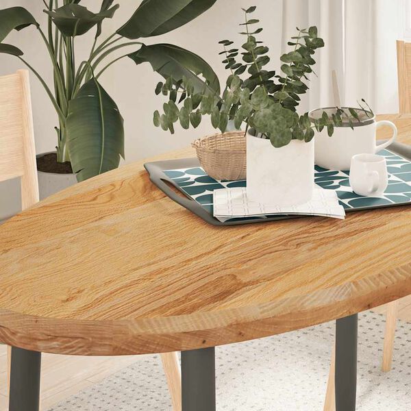 vidaXL Dessus de table 120x60x4 cm bois de ch&ecirc;ne massif ovale