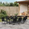 vidaXL Ensemble de salle &agrave; manger pour jardin 9 pcs Noir et gris