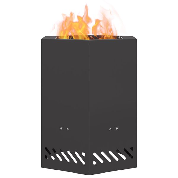vidaXL Foyer sans fumée Noir 38 x 38 x 51 cm Acier
