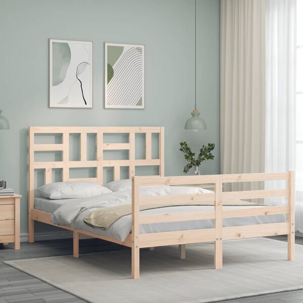 vidaXL Cadre de lit sans matelas 140x200 cm bois massif