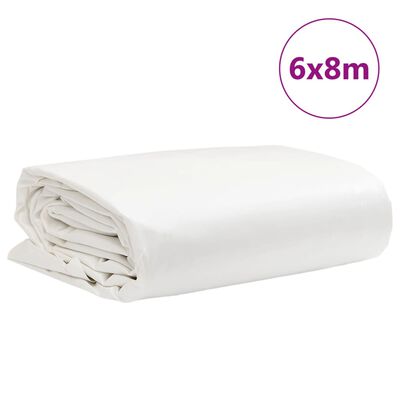 vidaXL Bâche blanc 6x8 m 650 g/m²
