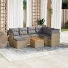 vidaXL Salon de jardin avec coussins 8 pcs beige r&eacute;sine tress&eacute;e