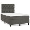 vidaXL Sommier &agrave; lattes de lit et matelas Gris fonc&eacute; 120x200cm Velours