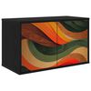 vidaXL Meuble TV mural BONN 69 x 33 x 40 cm Ch&ecirc;ne noir