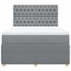 vidaXL Sommier &agrave; lattes de lit avec matelas Gris clair 140x190cm Tissu