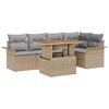 vidaXL Ensemble de canap&eacute; de jardin 6 pc beige et gris clair
