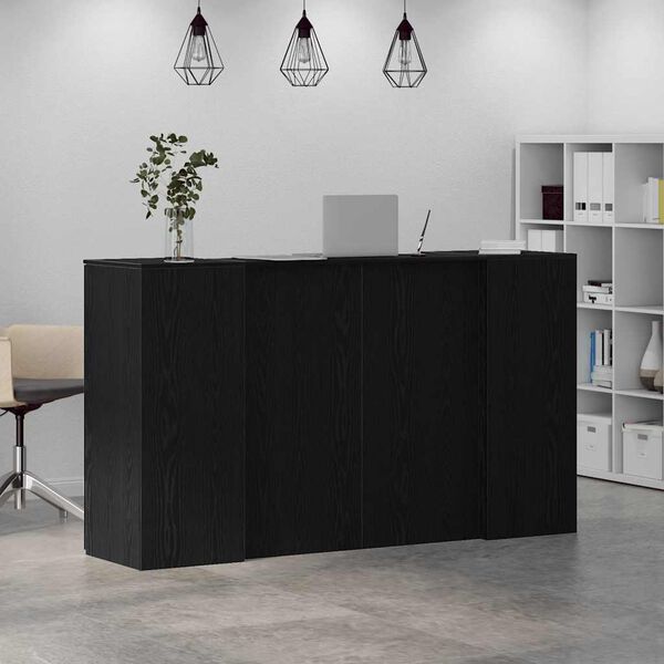 vidaXL Bureau de réception Chêne noir 180 x 50 x 103,5 cm Bois d'ingénierie