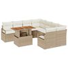 vidaXL Ensemble de salle &agrave; manger pour jardin 9 pcs Beige et cr&egrave;me