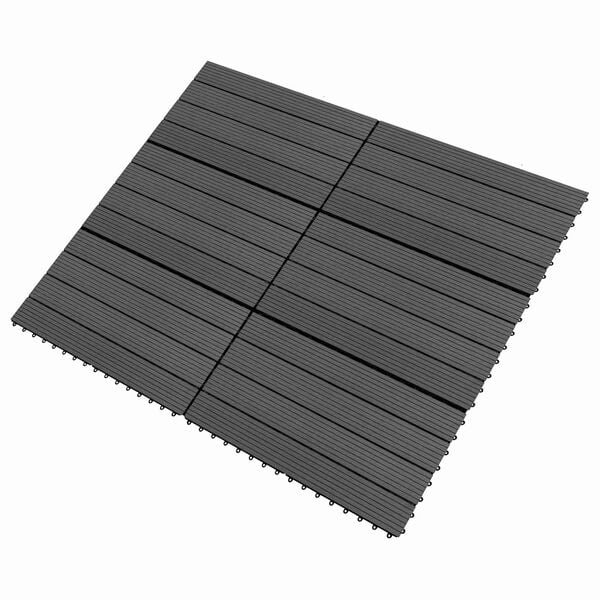 vidaXL Carreaux de terrasse 6 pcs Noir 60 x 30 cm WPC