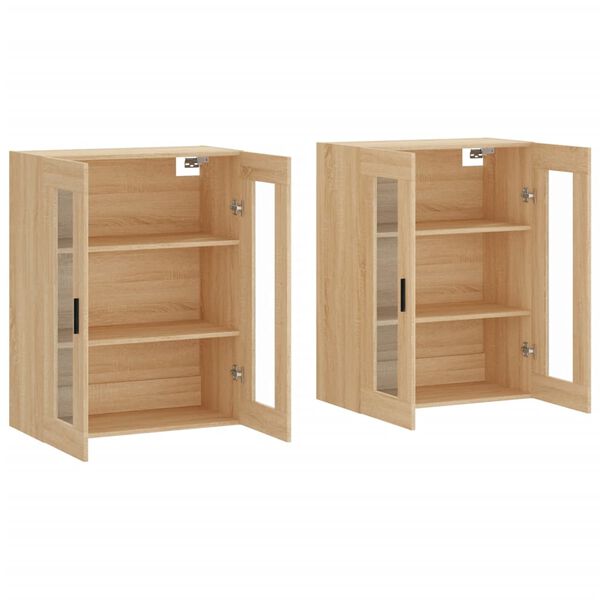 vidaXL Armoires murales 2 pcs ch&ecirc;ne sonoma bois d'ing&eacute;nierie
