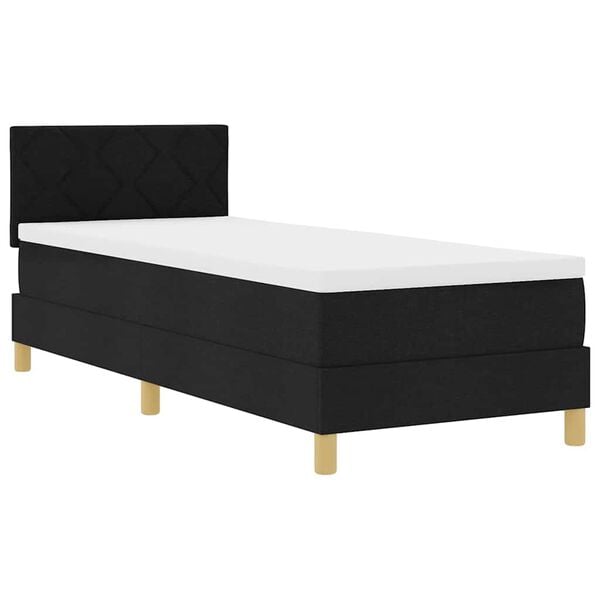 vidaXL Lit &agrave; ressort LED avec matelas avec LED Noir 80 x 200 cm tissu