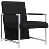vidaXL Fauteuil avec pieds chrom&eacute;s Noir Similicuir