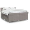 vidaXL Sommier &agrave; lattes de lit avec matelas Taupe 200x200 cm Tissu