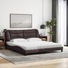 vidaXL Lit avec matelas Hvar marron fonc&eacute; 180x200 cm tissu