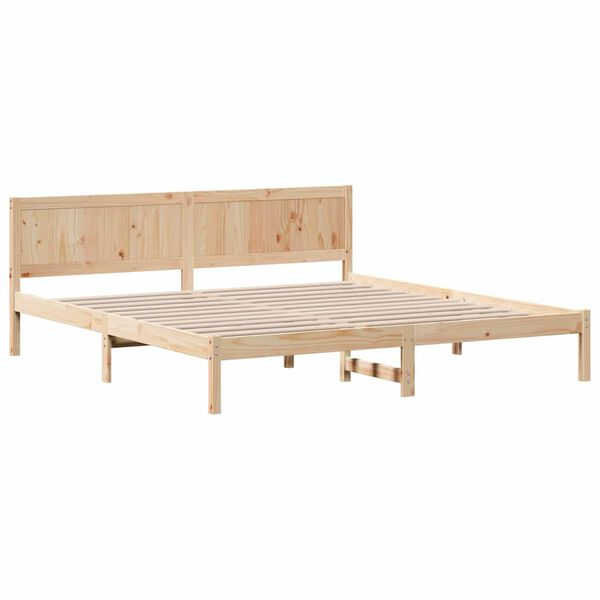 vidaXL Cadre de lit Marron 180 x 200 cm Bois de pin massif