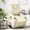 vidaXL Fauteuil inclinable de massage Cr&egrave;me Similicuir