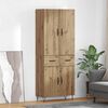vidaXL Haut Armoire 2 pcs Ch&ecirc;ne artisanal Bois d'ing&eacute;nierie et verre