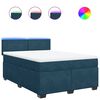 vidaXL Sommier &agrave; lattes de lit et matelas bleu 160x200 cm velours