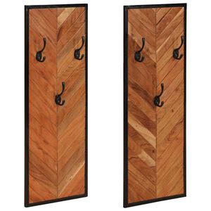 vidaXL Porte-manteaux 2 pcs 35x1x90 cm bois massif acacia