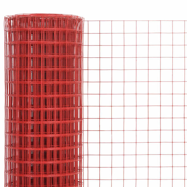 vidaXL Grillage Acier avec rev&ecirc;tement en PVC 10x1 m Rouge