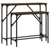 vidaXL Tables console 2 pcs ch&ecirc;ne marron bois d'ing&eacute;nierie