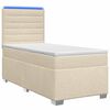 vidaXL Lit boxspring avec matelas Cr&egrave;me 100 x 200 cm Tissu