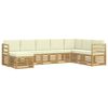 vidaXL Ensemble de canap&eacute;s d'ext&eacute;rieur 8 pcs Blanc et cr&egrave;me