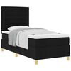 vidaXL Lit &agrave; ressorts avec matelas Noir 90 x 190 cm tissu