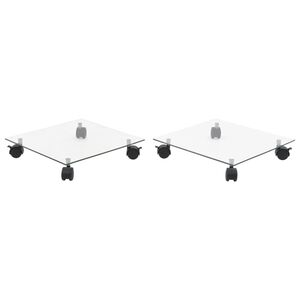 vidaXL Support carré pour plantes 2 pcs Verre trempé 35 x 35 cm