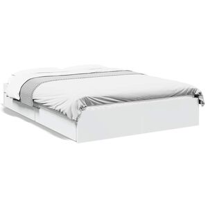 vidaXL Cadre de lit avec tiroirs sans matelas blanc 120x200 cm