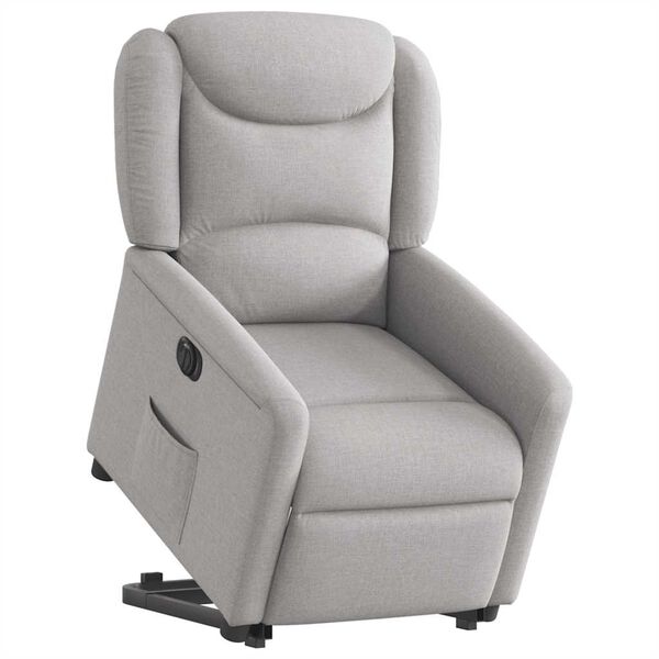 vidaXL Fauteuil inclinable &eacute;lectrique gris nuage tissu