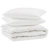 vidaXL Couette avec oreiller 3 pi&egrave;ces Blanc Microfibre
