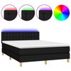 vidaXL Sommier &agrave; lattes de lit avec matelas LED Noir 140x200 cm Tissu