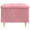 vidaXL Tabouret bouton avec coussin Rose 60 x 60 x 45 cm Velours